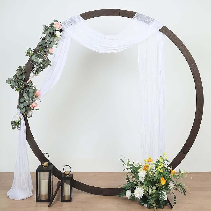 Efavormart 20ft White Cotton Gauze Wedding Arch Drapery by efavormart