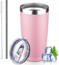 20 oz Tumbler with Lids and Straws, Stainless Steel Insulated Coffee Tumbler by GUDEMAO