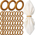 Thenshop 50 Pcs Decorative Wooden Napkin Rings Bulk Exquisite Round Dining by Thenshop