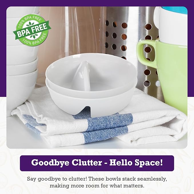 2 Pack - Just Crunch Anti-Soggy Cereal Bowl - Keeps Cereal Fresh & Crunchy | - Image 4