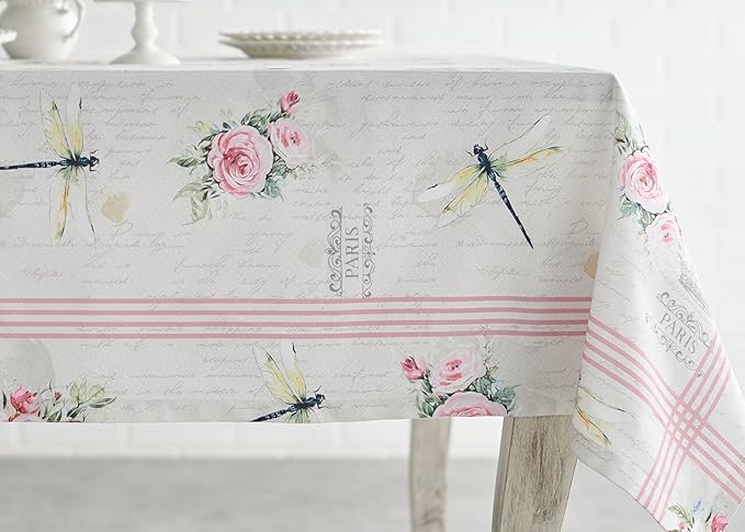 Maison d' Hermine Table Cloth Rectangle Table 100% Cotton 60 x 108 Inches Tablecloth Reusable Decorative for Dining Room Farmhouse Home Valentines Day Decorations Spring Summer - Champ De Mars