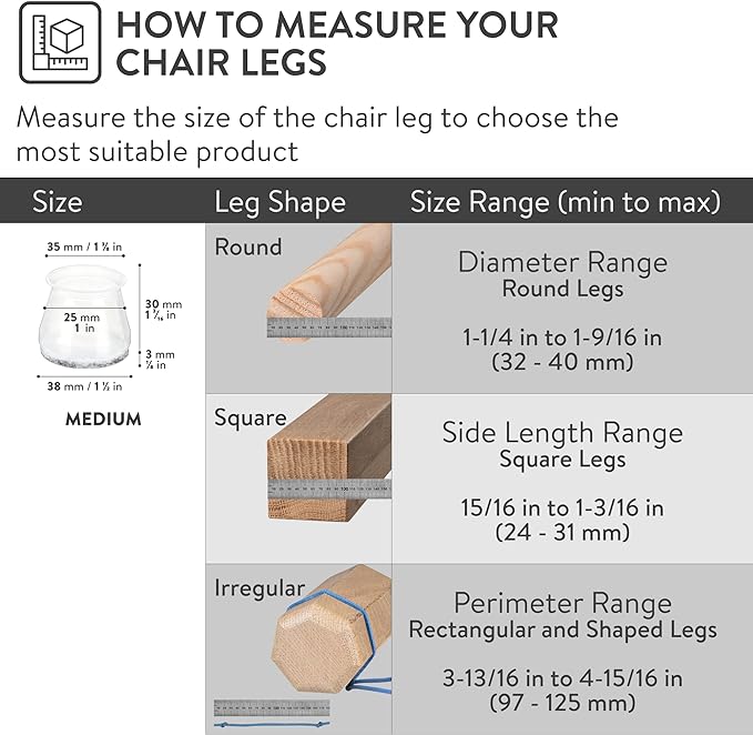 Aneaseit Silicone Chair Leg Floor Protectors, Felt Furniture Pads for Hardwood Floors, Rubber Chair Leg Protectors, Covers for Wooden Floors or Tile (16pcs, Clear)