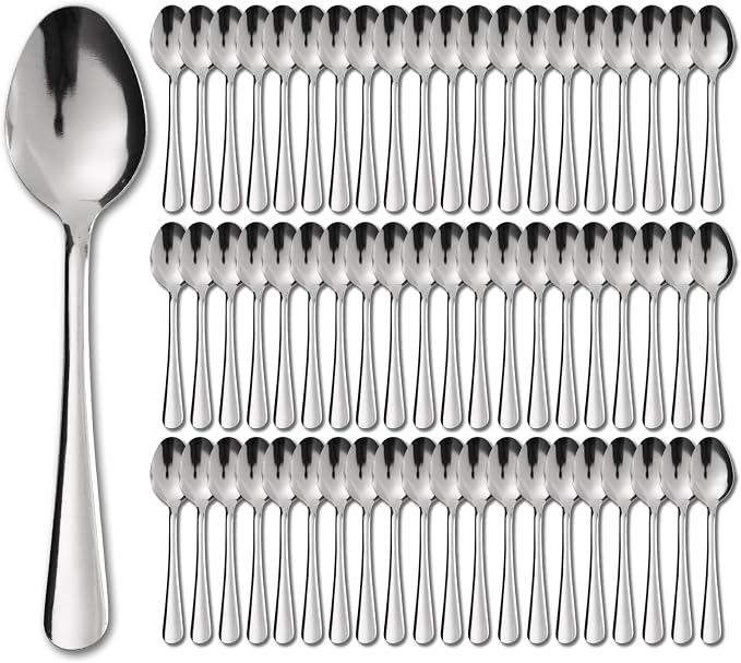 Windsor 120-Piece Set Stainless Steel Teaspoons, Tea Spoons | 5.9-Inch Food by Hansmart