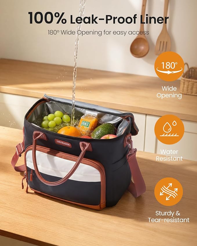 LOVEVOOK Lunch Box for Women, Adult Lunch Bag for Work & Beach, 12.6L | - Image 5