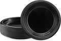 PLASTICPRO 100 PCS Black Plastic Plates Light Weight 7 Inch Plastic Dinner by PLASTICPRO