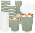 Whaline 100 Pcs Sage Green Disposable Coffee Cups by Whaline
