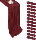 12 Pack Burgundy Cheesecloth Table Runner 17 x 108 Inch | Boho Gauze Cheese by Pepmily