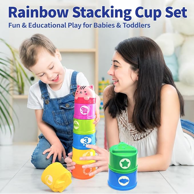WEEJOYGAM Baby Stacking Cups, Nesting Stacking Toys - Image 4