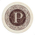 Thirstystone Monogram Round Natural Sandstone Coaster 4 Pack | 4" Diameter by Thirstystone