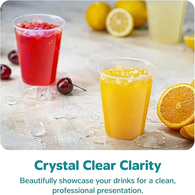 GUSTO Clear Plastic Cups [12 oz - 240 Count] Disposable Cold Drinking Cups for Parties, Events, & Everyday Use - Crystal Clear, BPA-Free, Durable Polypropylene - Formerly Comfy Package