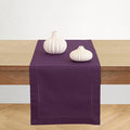 Solino Home Cotton Linen Dining Table Runner Purple Hemstitch, 14 x 108 in | by SolinoHome