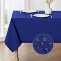 Rectangle Tablecloth Waterproof 60x84 inch Linen Textured Table Cloth Stain and Wrinkle Resistant Washable, Decorative Fabric Table Cover for Dining, Party and Camping, Royal Blue