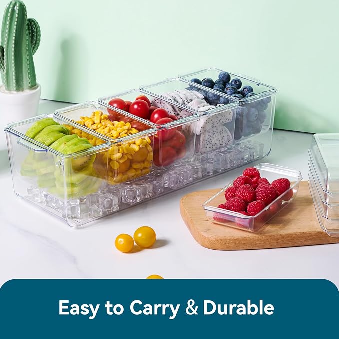 2 Pack Garnish Tray Chilled Condiment Server - Image 5
