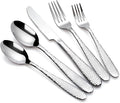 Hammered Silverware Set, CITESANA 40-Piece Heavy Duty Mirror Polished Stainless Steel Flatware Set Cutlery Set Flatware Service for 8
