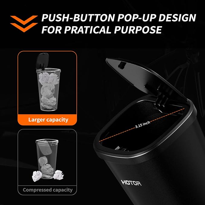 HOTOR Car Trash Can with Lid, 30 Trash Bags, Office & Home, Suitable - Image 3