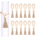 Set of 12 Wood Bead Napkin Rings by AEKAO