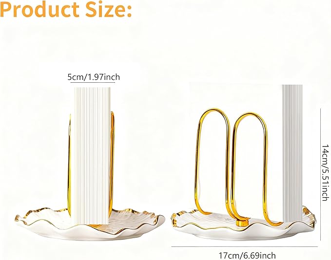 Modern Standing Napkin Holder for Table， Ceramic Gold Napkin Holders for - Image 5