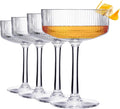 Khen Vintage Art Deco Shatterproof Coupe Martini Cocktail Glasses, 8 oz Clear by Khen