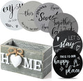Queekay Coasters Set of 6 House Warming Gifts New Home Wooden Farmhouse Drink by Queekay
