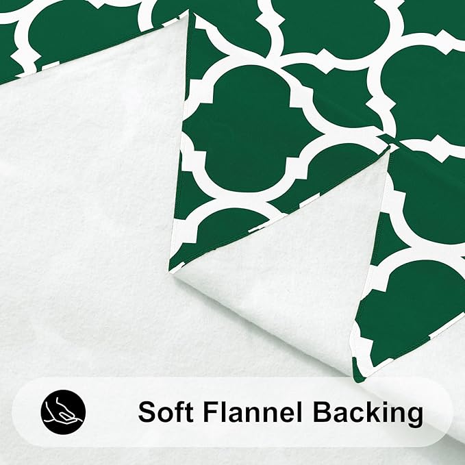 Smiry Square Table Cloth, Waterproof Vinyl Tablecloth with Flannel Backing for Square Tables, Wipeable Spillproof Plastic Tablecloths for Dining, Camping, Indoor and Outdoor (54"x54", Emerald Green)