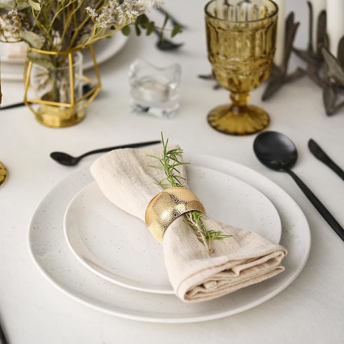 Lallisa 48 Pcs Gold Napkin Rings Bulk Metal Classic Brass Napkin Ring Holders - Image 6
