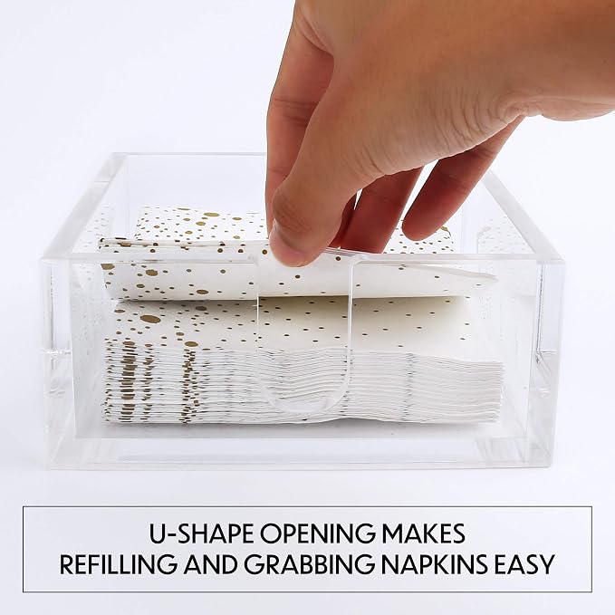 LotFancy Napkin Holder, Acrylic Cocktail Napkin Holder - Image 4