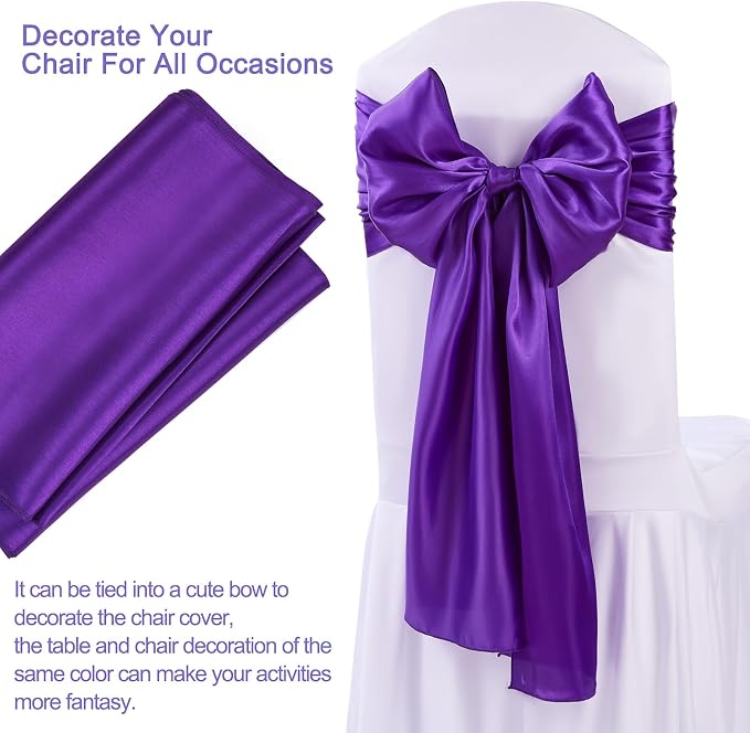 Purple Satin Table Runners 12x108 inch 5 Pcs Bright Satin Silk Fabric | Smooth - Image 5