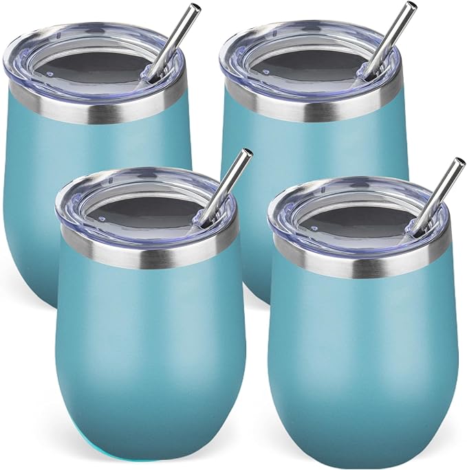 12oz/4 Pack Stainless Steel Wine Tumbler by GUDEMAO