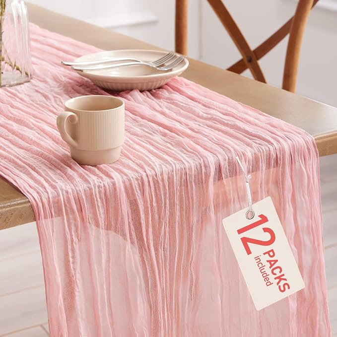Pureegg 12-Pack Cheese Cloths Table Runner, Baby Shower, Wedding and Farmhouse by Pureegg