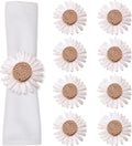 wonlex Sunflower Napkin Rings Set of 8, Handmade Faux Daisy Napkin Ring by wonlex