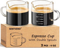 4 Oz Espresso Shot Cups Set of 2 Double Spout by SENTVEND