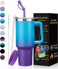 BENZZO 40 oz Tumbler with Handle Straw and 2-in-1 Lid Made of Metal Travel Mug by BENZZO