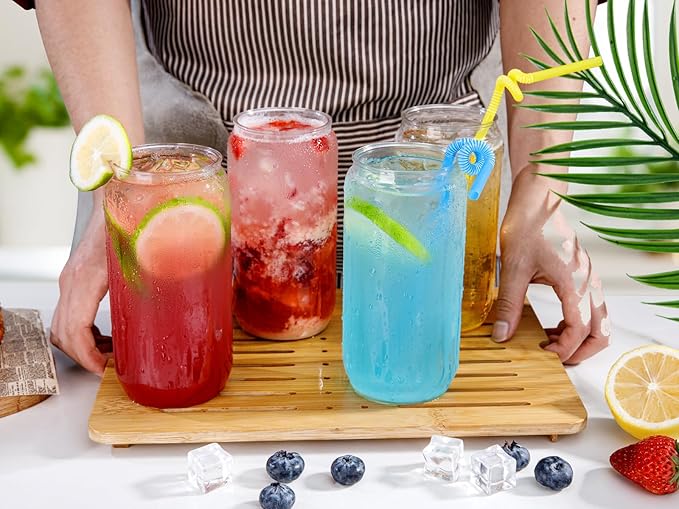 Nervure 20 Pack Can Shaped Cups - 16oz Classic Drinking Cups for Beer, Iced Coffee, Smoothie, Boba Tea, Cocktail - Cute Tumbler Cool Plastic Cup