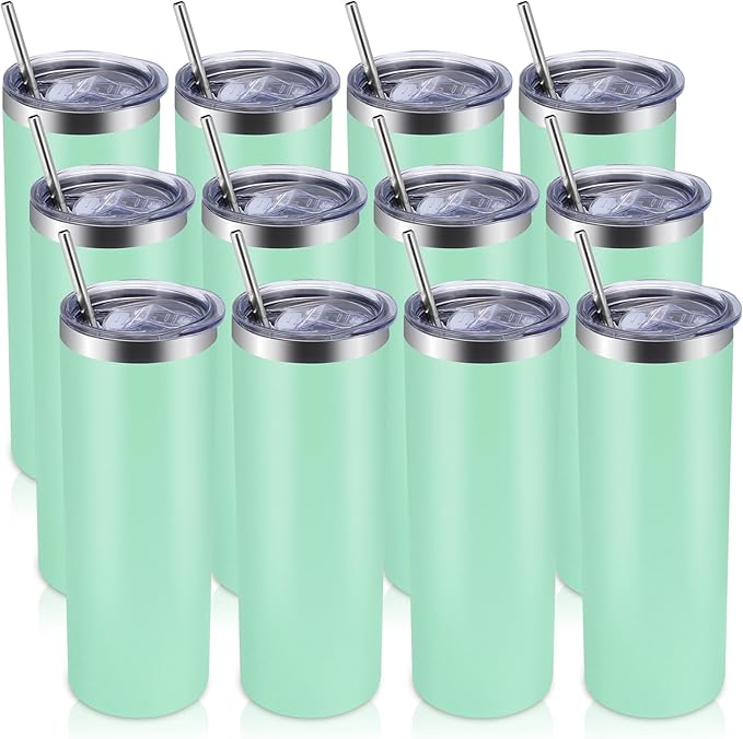 Volhoply 12 Pack Skinny Tumblers by LiveFully%EF%BC%8CDrinkFreely%E2%80%94KeepGoingwithVolhoply%EF%BC%81