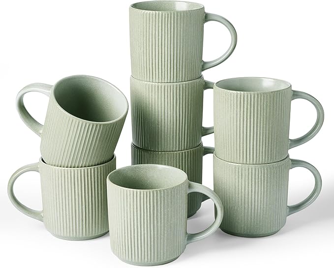 famiware Coffee Mug Set for 8, Star 12 oz Catering Mugs Cup Set by Famiware
