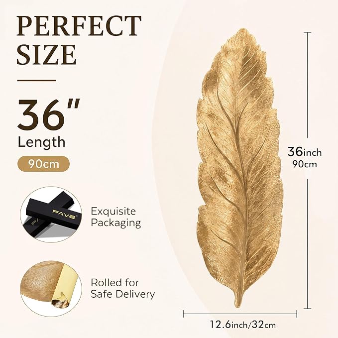 FAVE Gold Small Table Runner 36 Inch Dresser Vinyl Runner | Heat Resistant - Image 3