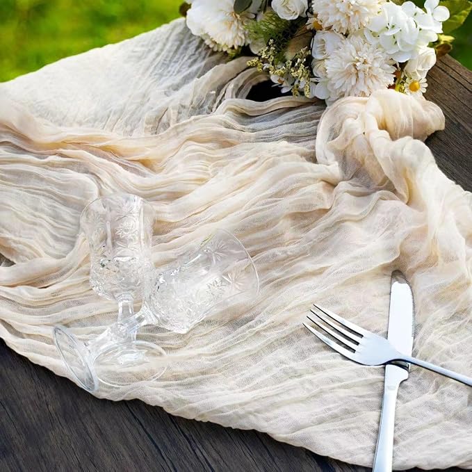 12 Pcs Terracotta Cheesecloth Table Runner 13ft Boho Gauze Cheesecloth Table - Image 6