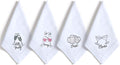 Bedding Craft Cotton Cloth Dinner Napkins Set of 12 – 18x18 Embroidered Motif with Decorative Hemstitch – Machine Washable Fabric Napkins for Weddings, Baby Showers, Christmas & Parties