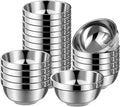 Mimorou 20 Pack 304 Stainless Steel Bowls Set 13oz Metal Double Walled Insulated Snack Mixing Lightweight Multipurpose Toddler Dinner Bowls for Ice Cream, Cereal, Snack