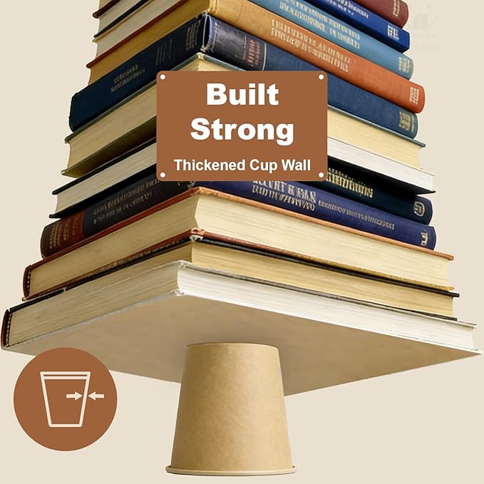3 oz 300 Pack Disposable Coffee Cups, Bulk Brown Disposable Paper Cups, Coffee Cups for Hot Tea, Chocolate and Cold Drinks