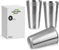 8Pack 16 oz Stainless Steel Pint Cups, Stainless Steel Cup, Pint Cup by Unknown