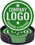 Custom Leather Coasters with Logo by Handmade