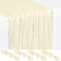 Showgeous 4 Pack Ivory Cheesecloth Table Runner, 17 x 108 Inches | Boho by Showgeous