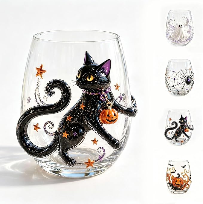 3D Halloween Artisan Glassware Collection Halloween Glass Cups | Drinking Glass by Unknown