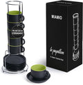 MIAMIO - 2.5 oz Espresso Cup Set - Ceramic Coffee Mug Stackable Espresso Mug by MIAMIO