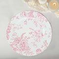 Efavormart 6 Pack White Pink Floral Acrylic Charger Plates in French Toile by efavormart