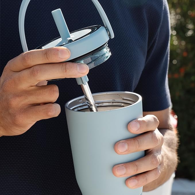 BrüMate Resa 25oz 100% Leakproof Travel Tumbler w/Handle & Straw | Flexible SoftSip Straw | Silicone Sleeve for Durability | Stainless Steel | Cup Holder & Travel Friendly Water Bottle (Neon Pink)