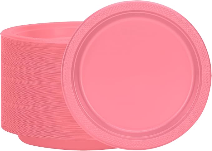 Pink Solid Color Premium Heavy Weight Plastic 50 Count - Image 6