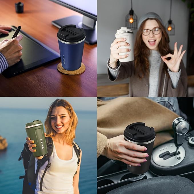 4 Pack Travel Coffee Mug 17oz Insulated Coffee Cup - Image 7