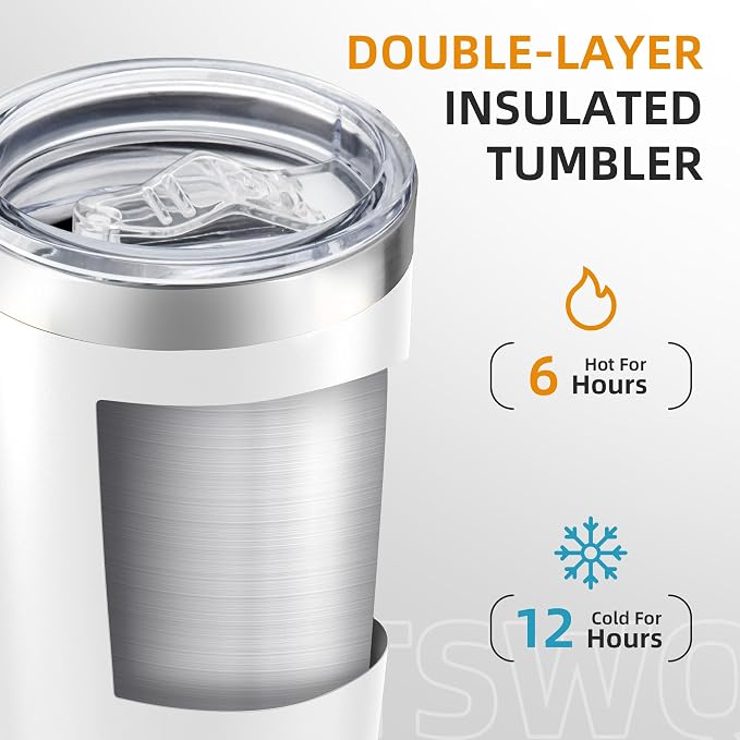 20 oz Tumbler with Lid Stainless Steel Insulated Tumblers, 1 Pack | Leak Proof - Image 2